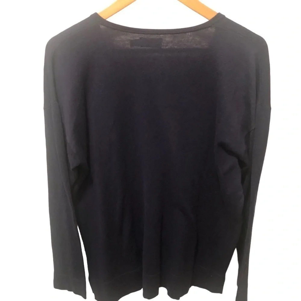 Polo Ralph Lauren V~Neck Sweater XL Navy Cashmere Blend White Pony Casual Soft